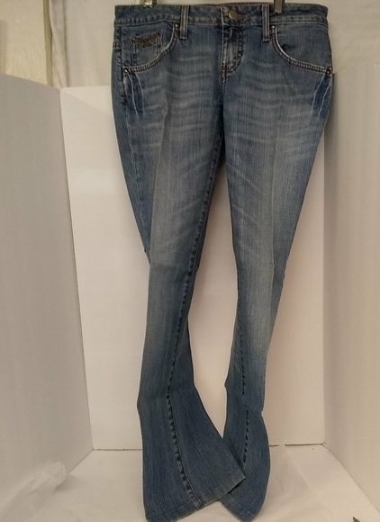 TWENTY-X Jeans Pants Blue Floral Embellishment Pockets Bootcut Size 5/6 - Picture 4 of 10